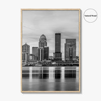 Louisville Skyline Black and White Fine Art Photo Print, Kentucky, USA, Wall Decor Poster
