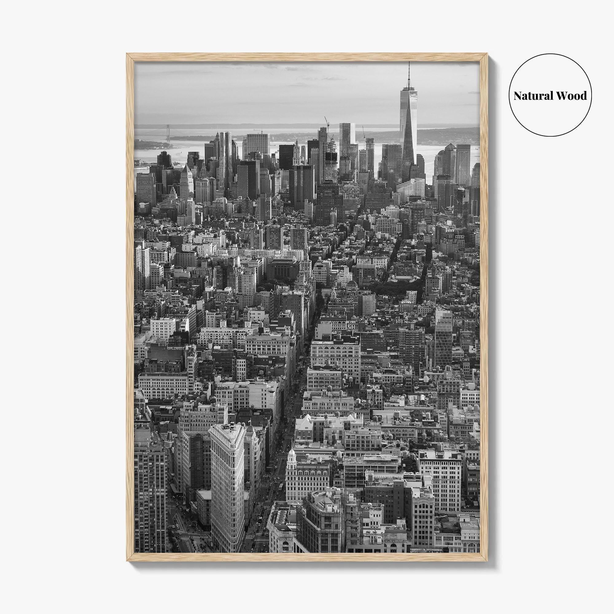 Manhattan Skyline Black and White Fine Art Photo Print, New York City Poster