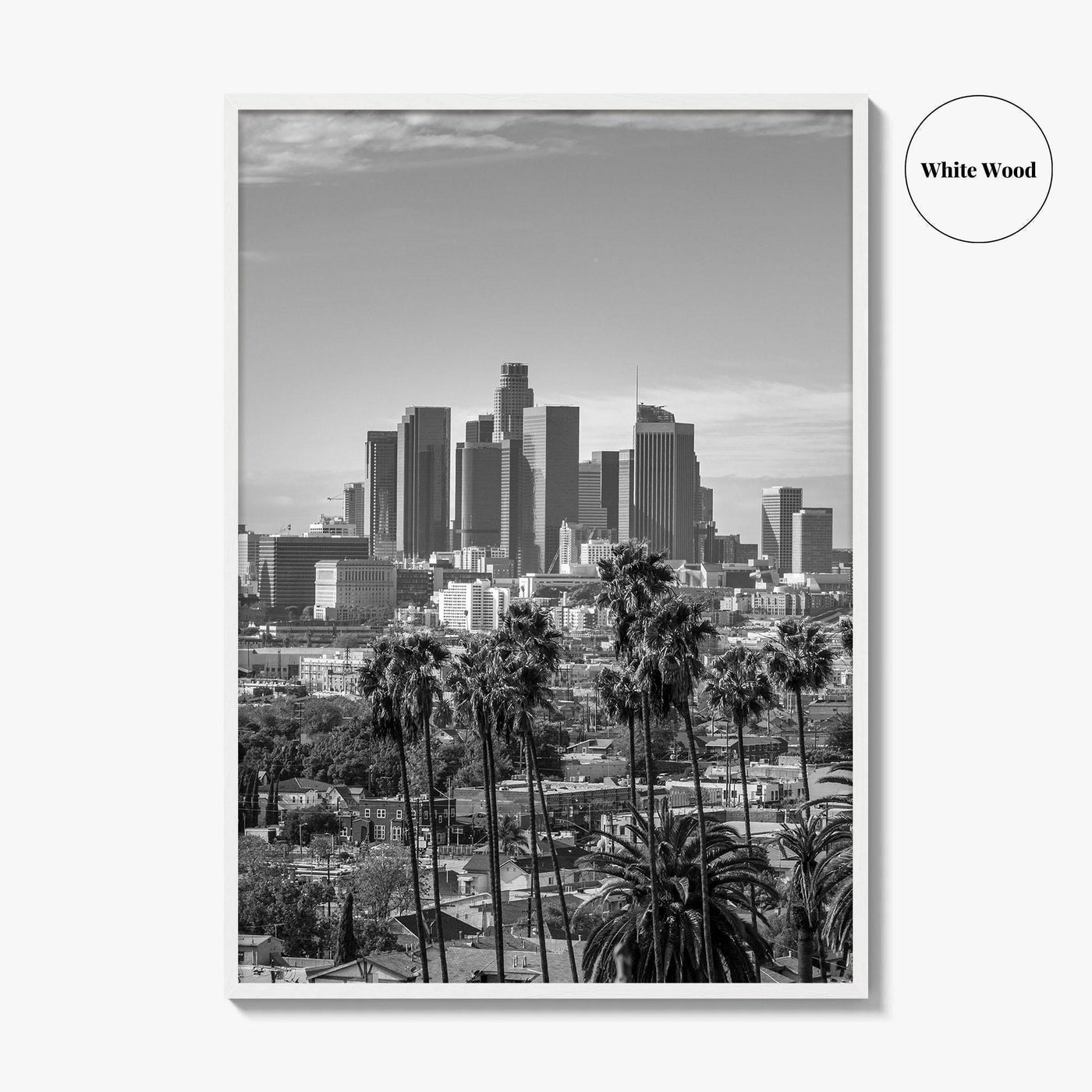 Los Angeles Skyline Black and White Fine Art Photo Print, Downtown, California Poster