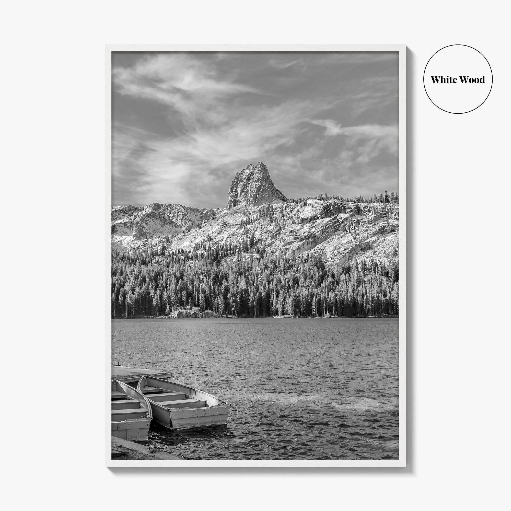 Mammoth Lakes Black and White Fine Art Photo Print, Lake George, Crystal Crag, California