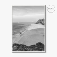 Kerala Black and White Fine Art Photo Print, Kovalam Beach, India Poster