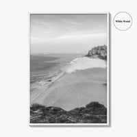 Kerala Black and White Fine Art Photo Print, Kovalam Beach, India Poster