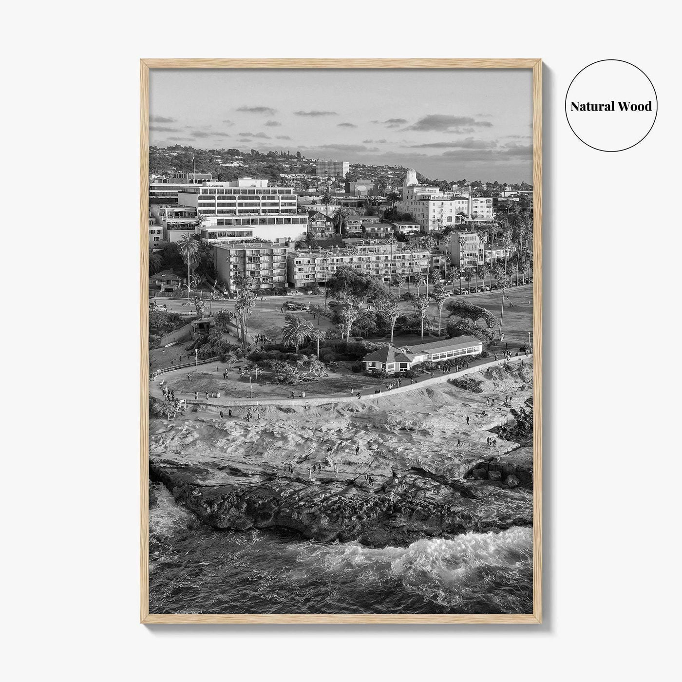 La Jolla Cove Black and White Fine Art Photo Print, San Diego Poster Poster