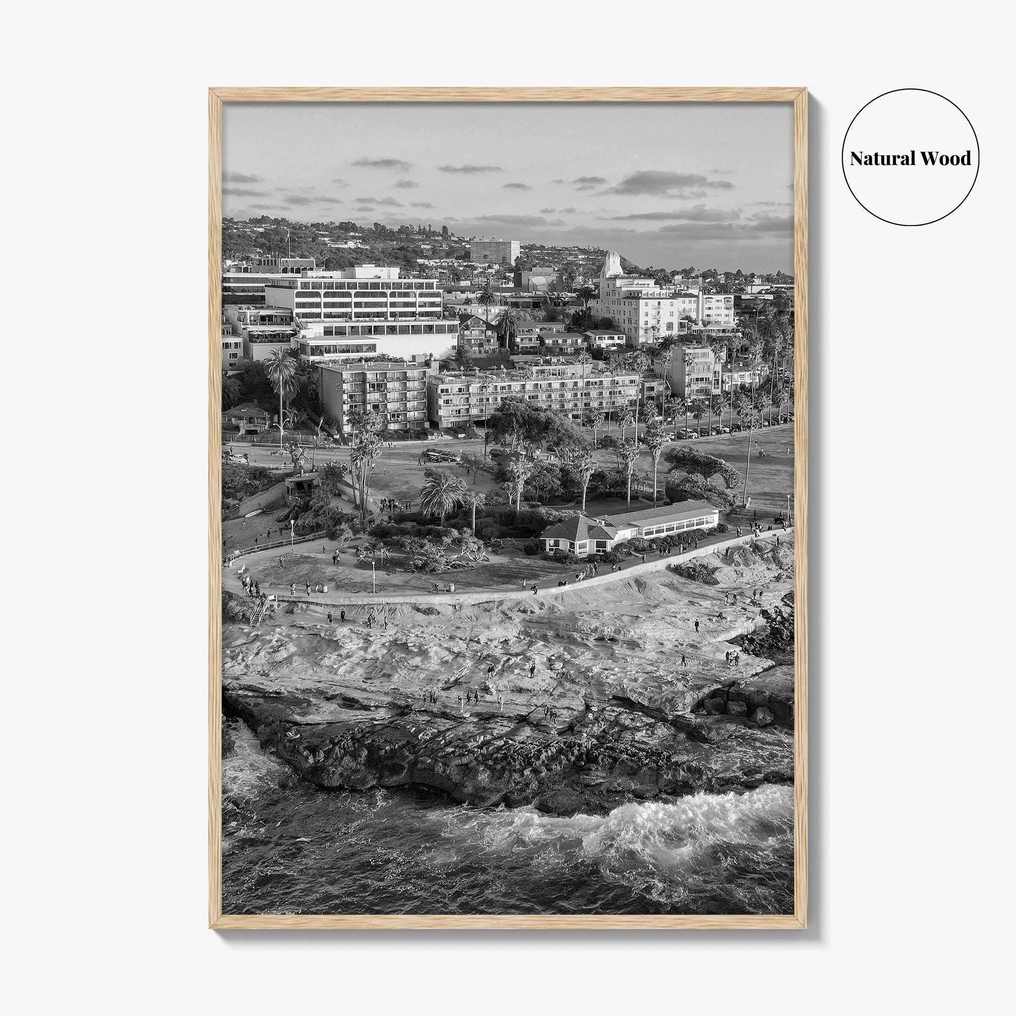 La Jolla Cove Black and White Fine Art Photo Print, San Diego Poster Poster
