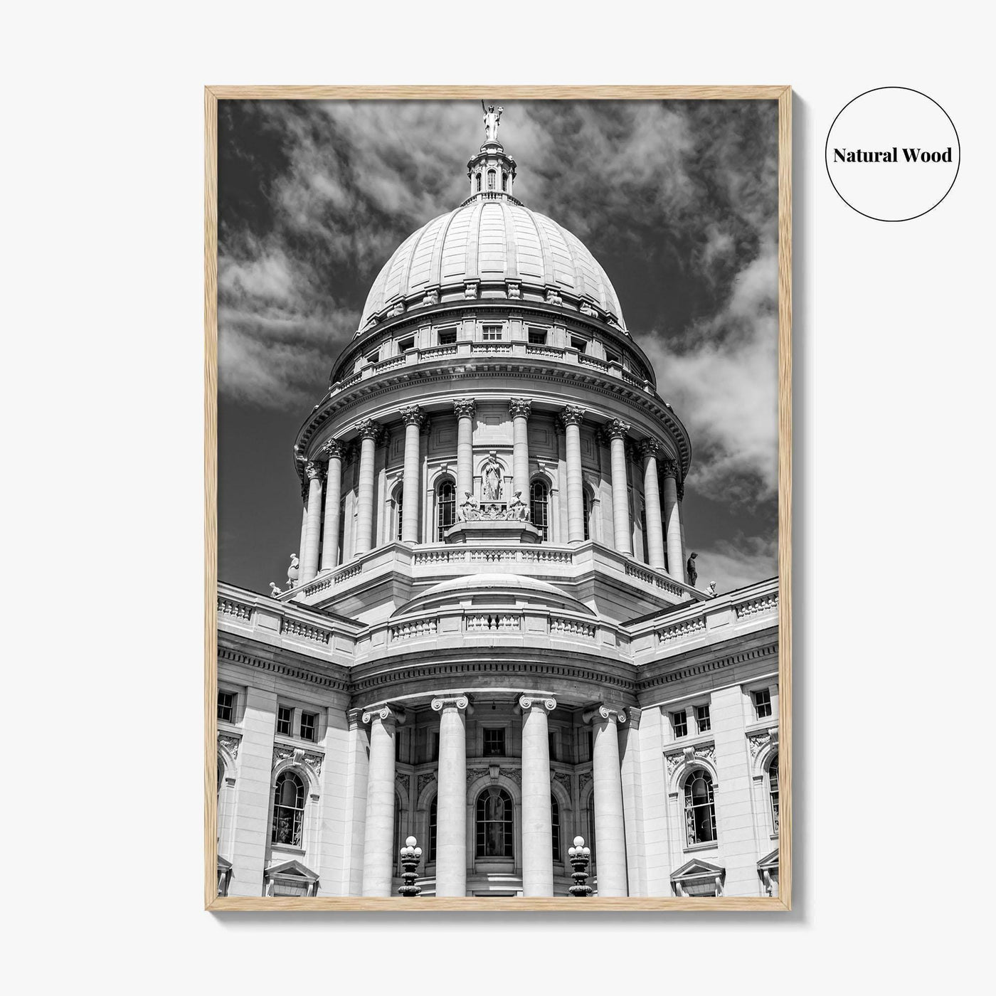 Madison Black and White Fine Art Photo Print, Wisconsin Capitol Building, Wisconsin Poster