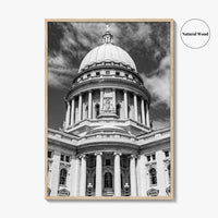 Madison Black and White Fine Art Photo Print, Wisconsin Capitol Building, Wisconsin Poster