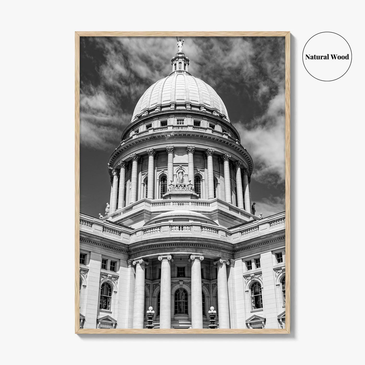 Madison Black and White Fine Art Photo Print, Wisconsin Capitol Building, Wisconsin Poster