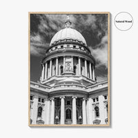 Madison Black and White Fine Art Photo Print, Wisconsin Capitol Building, Wisconsin Poster