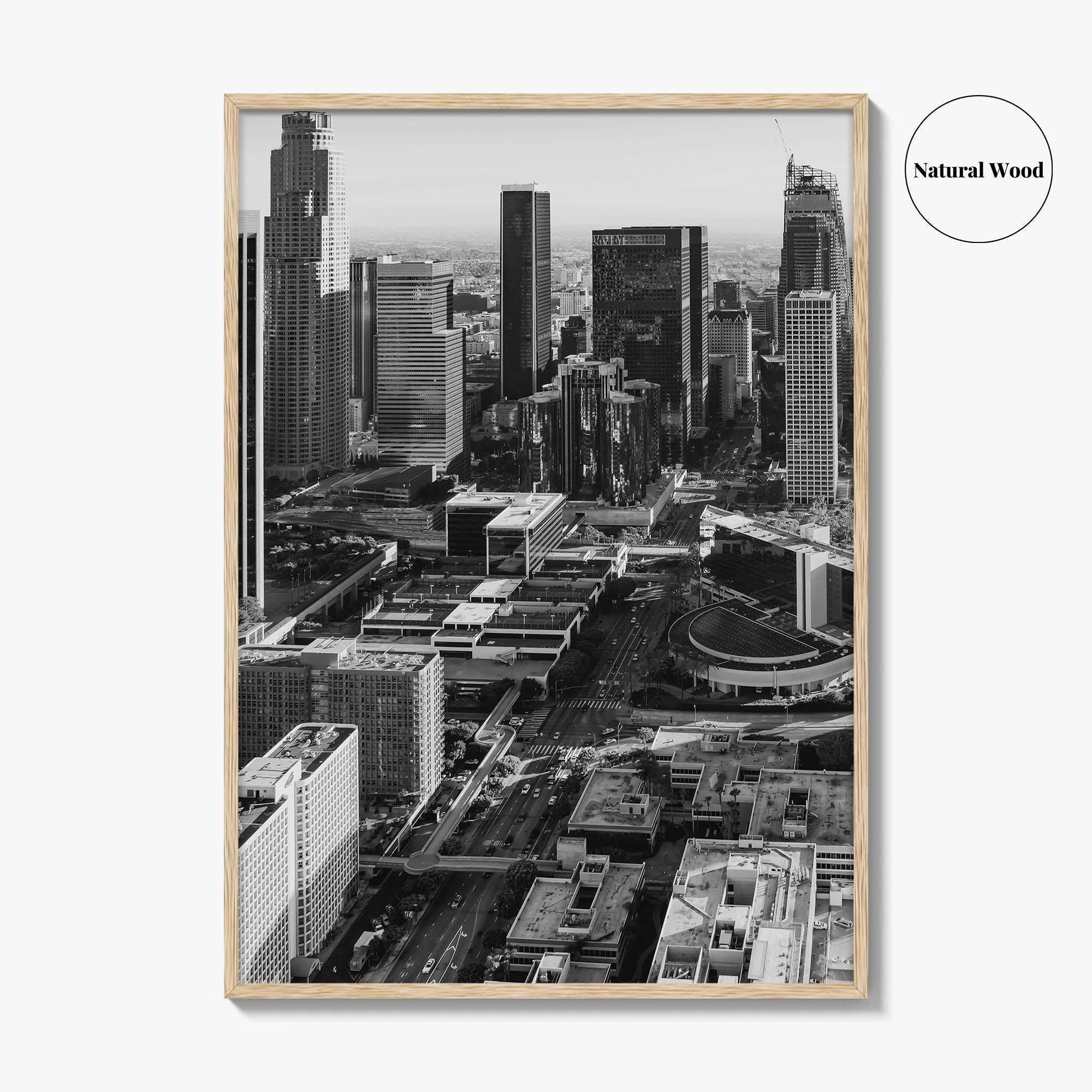 Los Angeles Skyline Black and White Fine Art Photo Print, DTLA, California Poster