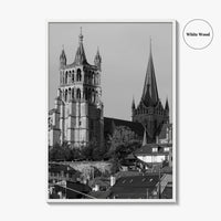 Lausanne Black and White Fine Art Photo Print, Vaud, Lake Geneva, Switzerland Wall Decor