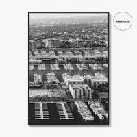 Marina Del Rey Black and White Fine Art Photo Print, Los Angeles California Poster