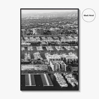 Marina Del Rey Black and White Fine Art Photo Print, Los Angeles California Poster