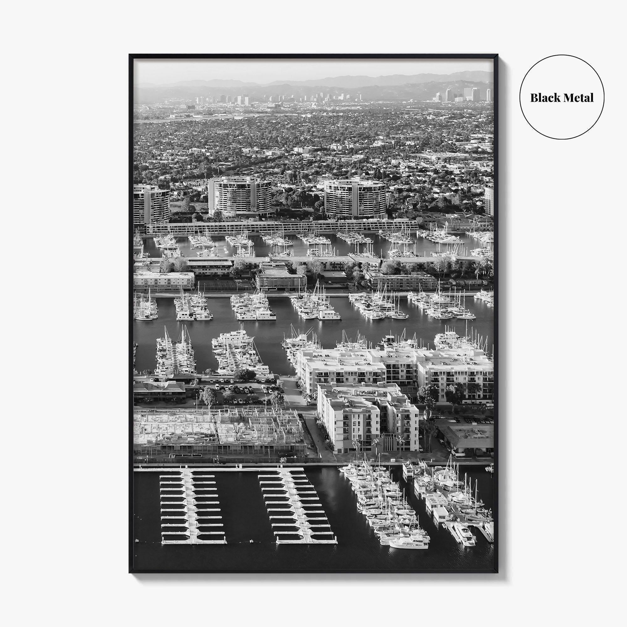 Marina Del Rey Black and White Fine Art Photo Print, Los Angeles California Poster