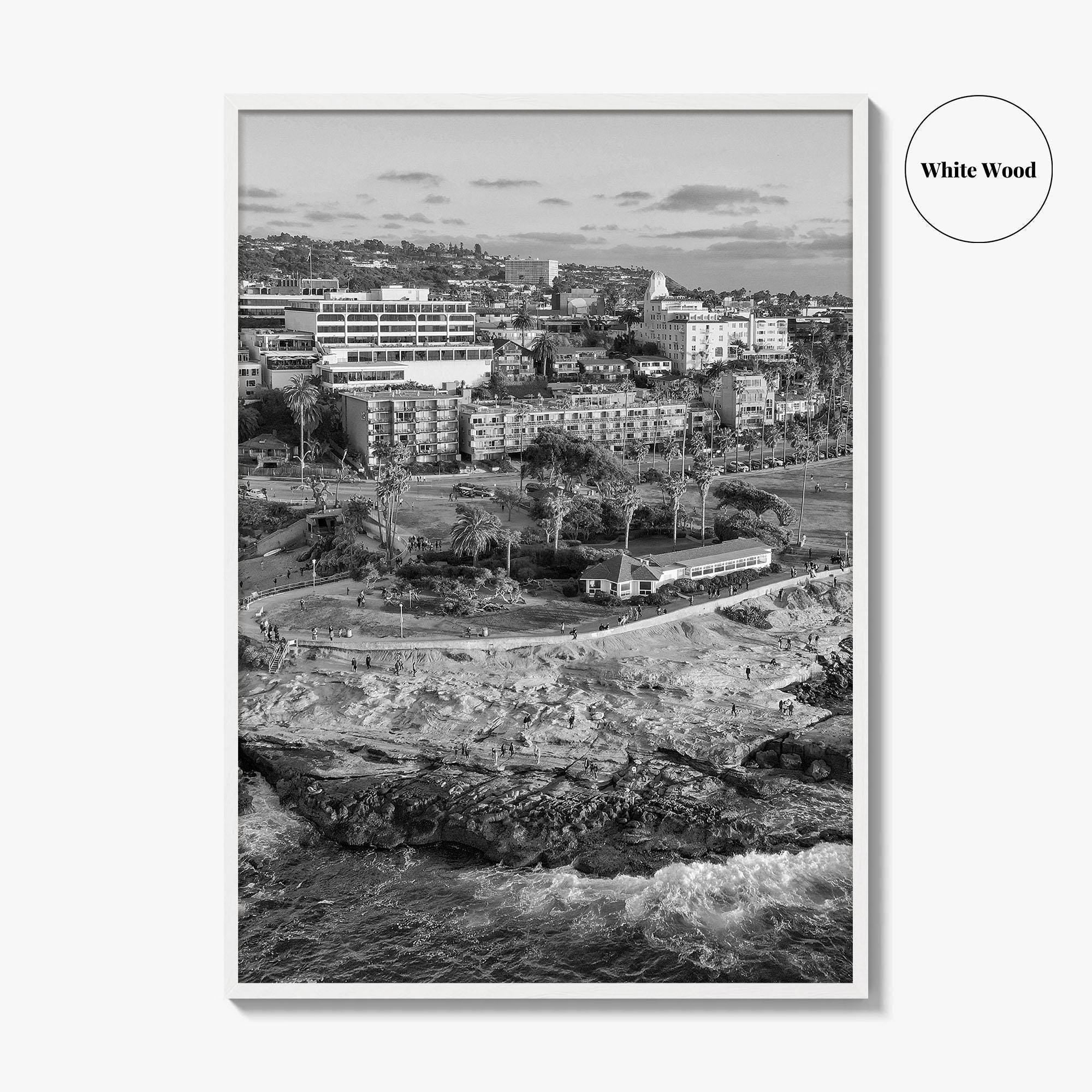 La Jolla Cove Black and White Fine Art Photo Print, San Diego Poster Poster