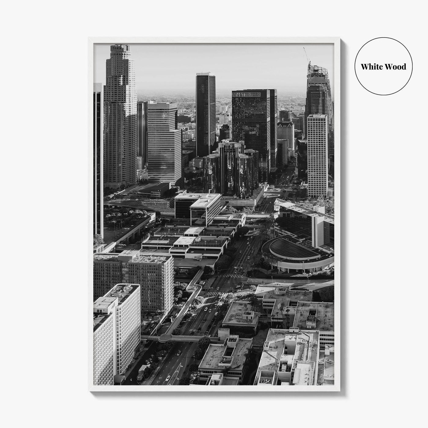 Los Angeles Skyline Black and White Fine Art Photo Print, DTLA, California Poster