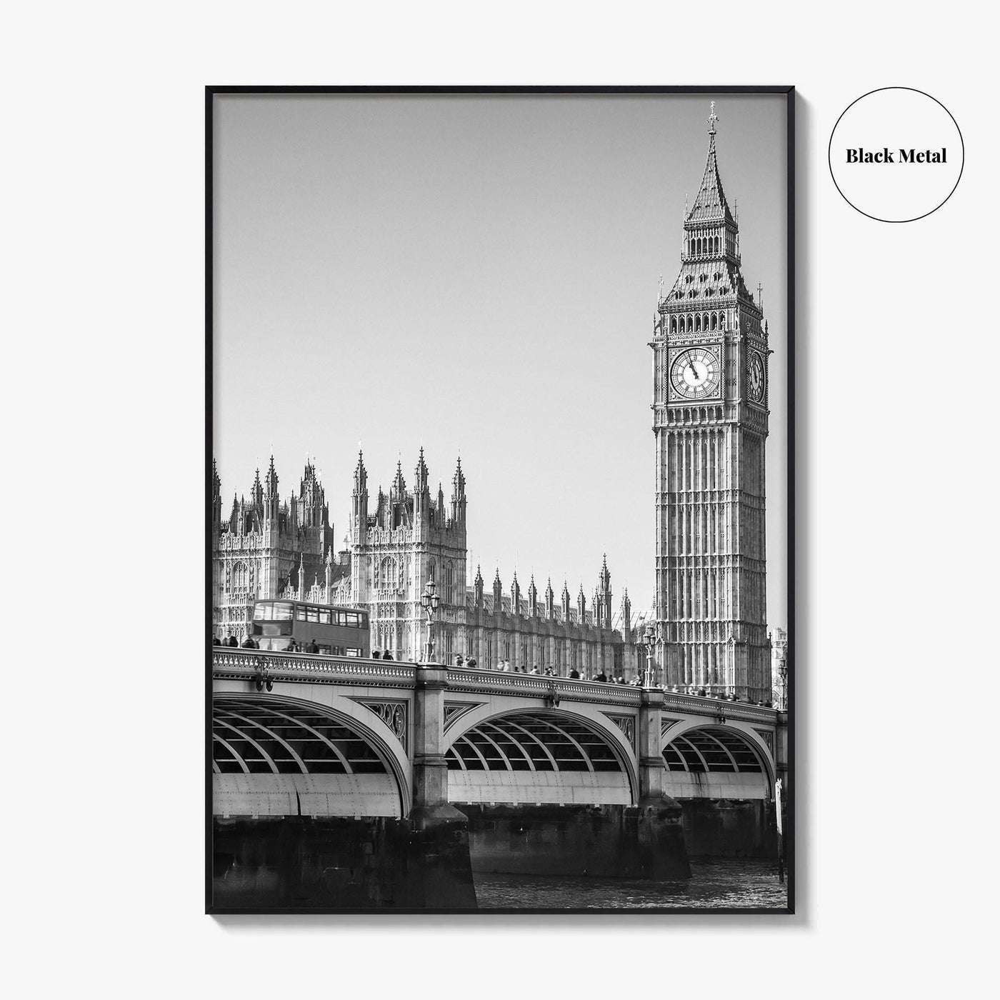 London Black and White Fine Art Photo Print, Big Ben Westminster Bridge England Poster