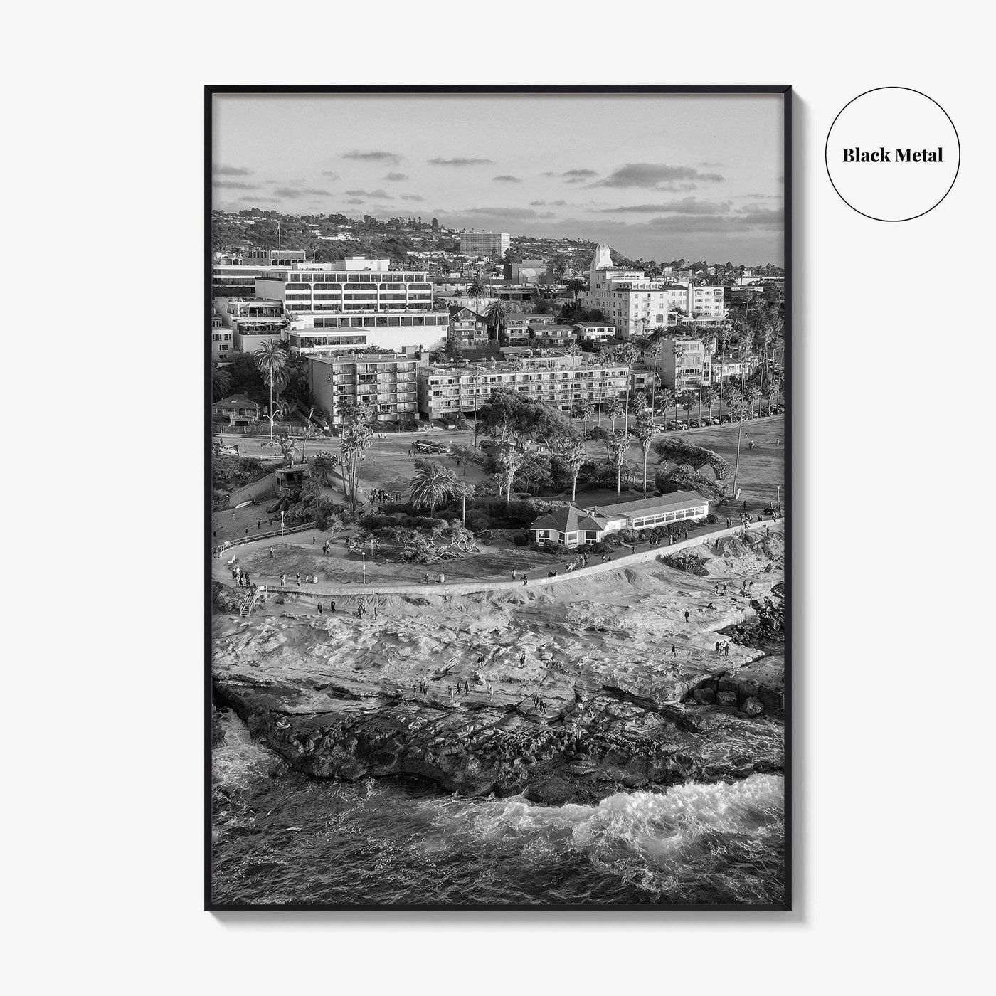 La Jolla Cove Black and White Fine Art Photo Print, San Diego Poster Poster