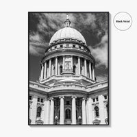 Madison Black and White Fine Art Photo Print, Wisconsin Capitol Building, Wisconsin Poster