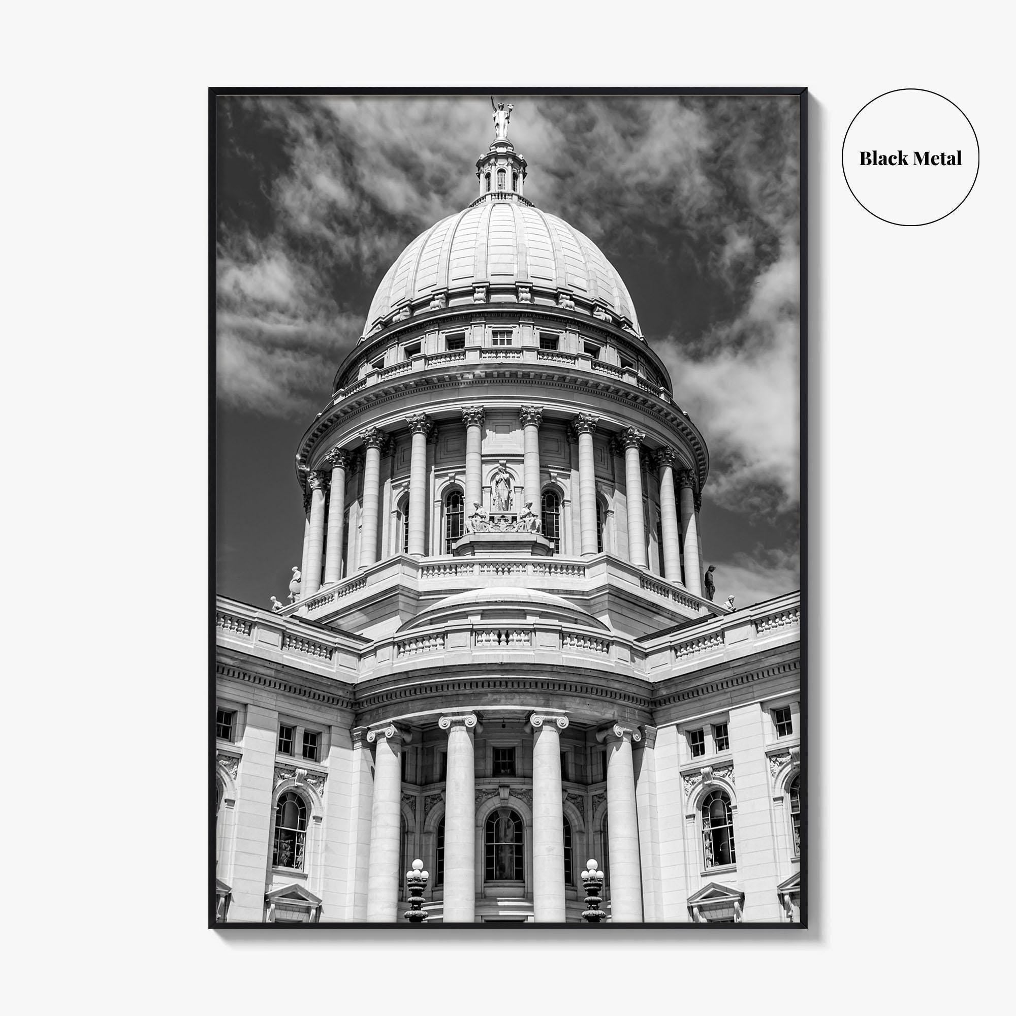 Madison Black and White Fine Art Photo Print, Wisconsin Capitol Building, Wisconsin Poster