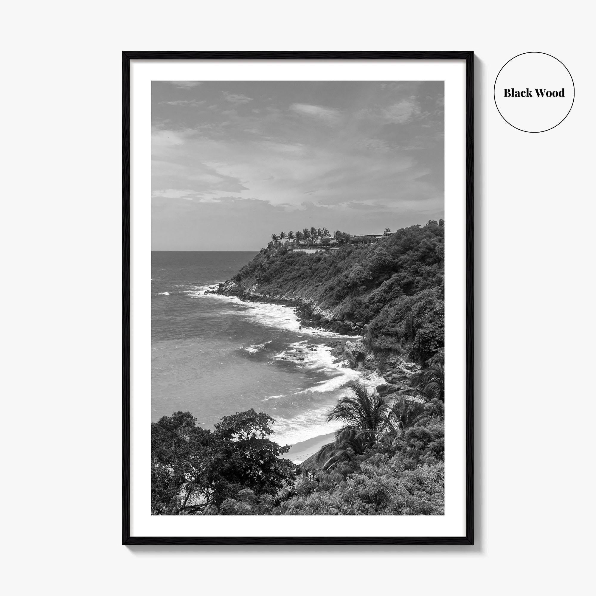 Puerto Escondido Black and White Fine Art Photo Print, Carrizalillo Beach, Oaxaca Mexico Poster