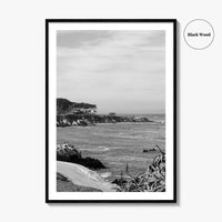Pacific Grove Black and White Fine Art Photo Print, Monterey Coastline, California Poster