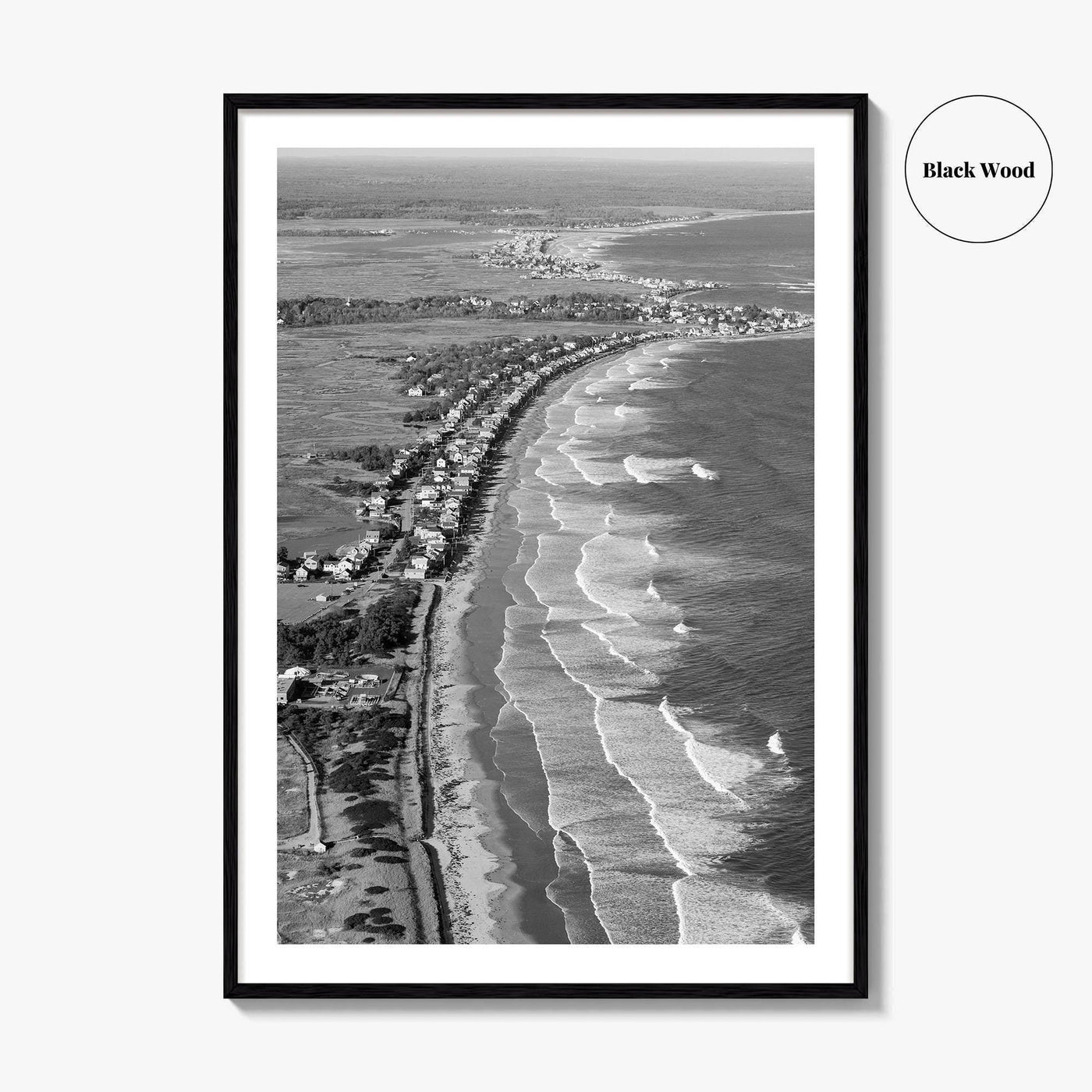 Ogunquit Black and White Fine Art Photo Print, York Maine Coastline Poster, USA