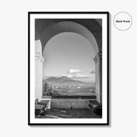 Naples Black and White Fine Art Photo Print, Mount Vesuvius, Italy Photo Poster