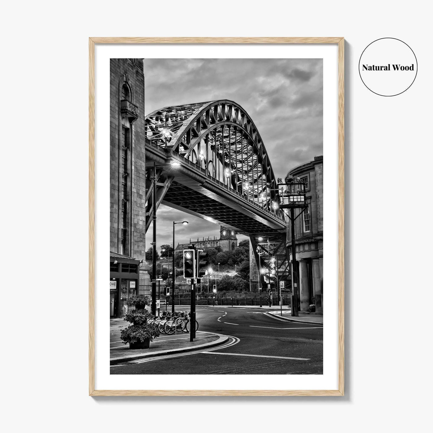 Newcastle Upon Tyne Black and White Fine Art Photo Print, Tyne Bridge England Poster