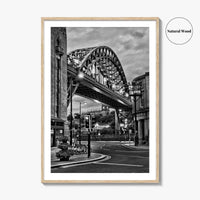 Newcastle Upon Tyne Black and White Fine Art Photo Print, Tyne Bridge England Poster