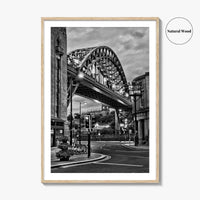 Newcastle Upon Tyne Black and White Fine Art Photo Print, Tyne Bridge England Poster