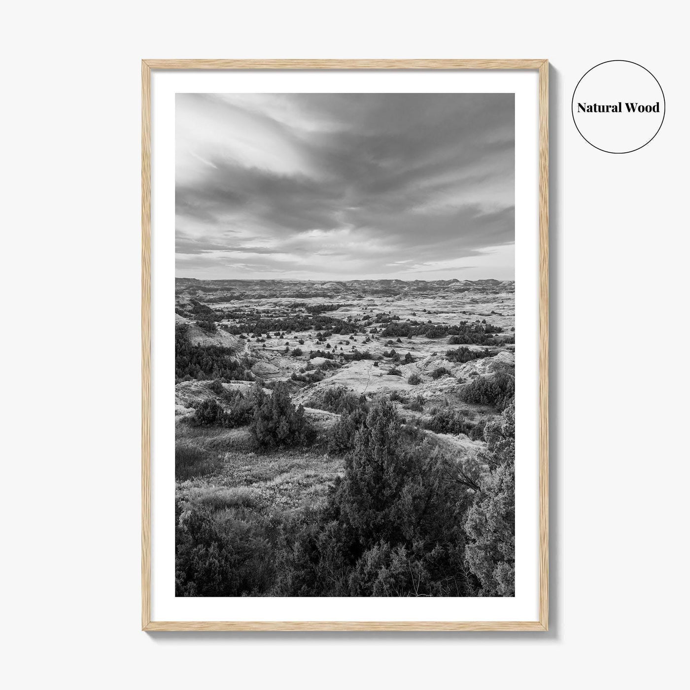 North Dakota Black and White Fine Art Photo Print, Theodore Roosevelt National Park Poster