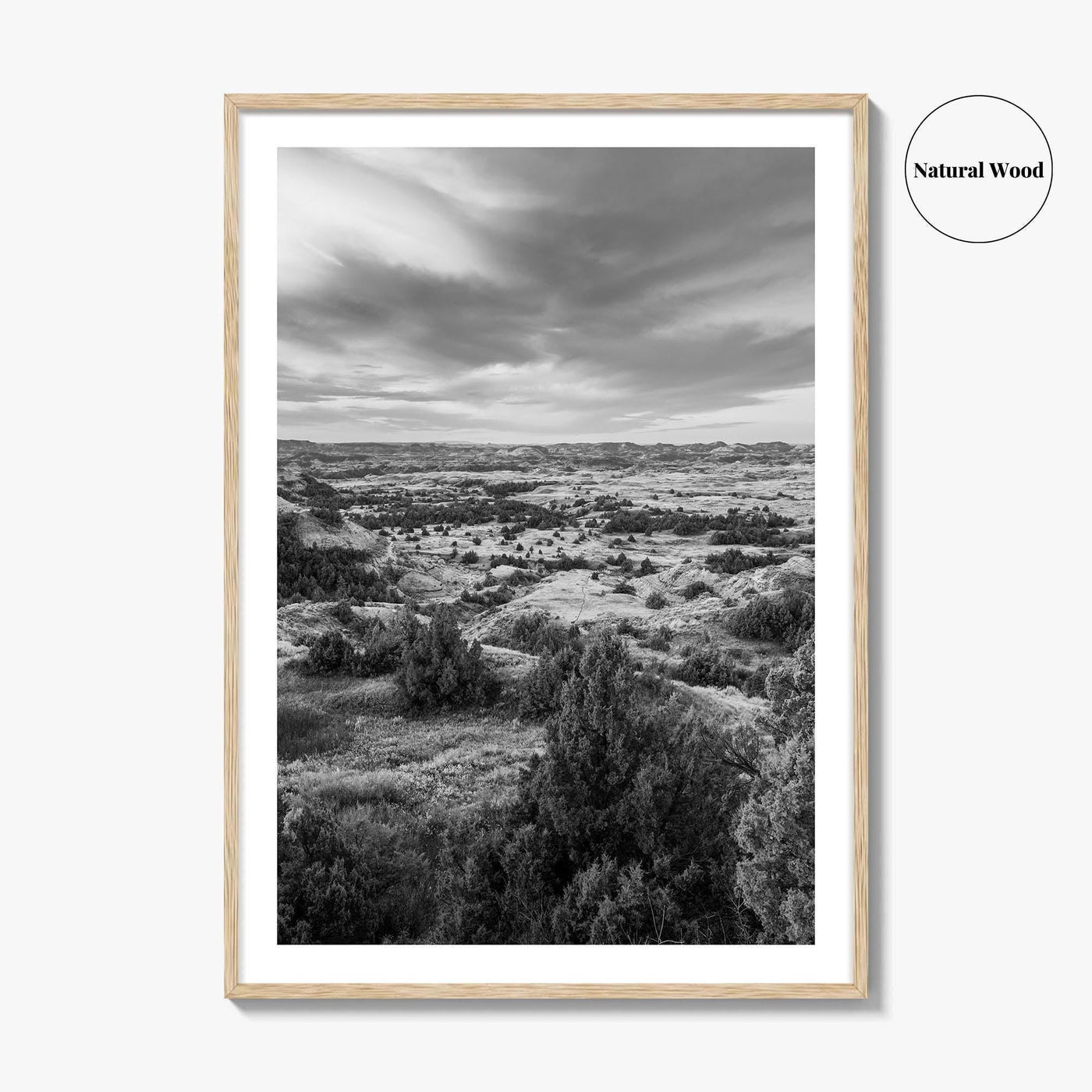 North Dakota Black and White Fine Art Photo Print, Theodore Roosevelt National Park Poster
