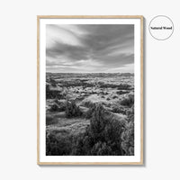 North Dakota Black and White Fine Art Photo Print, Theodore Roosevelt National Park Poster