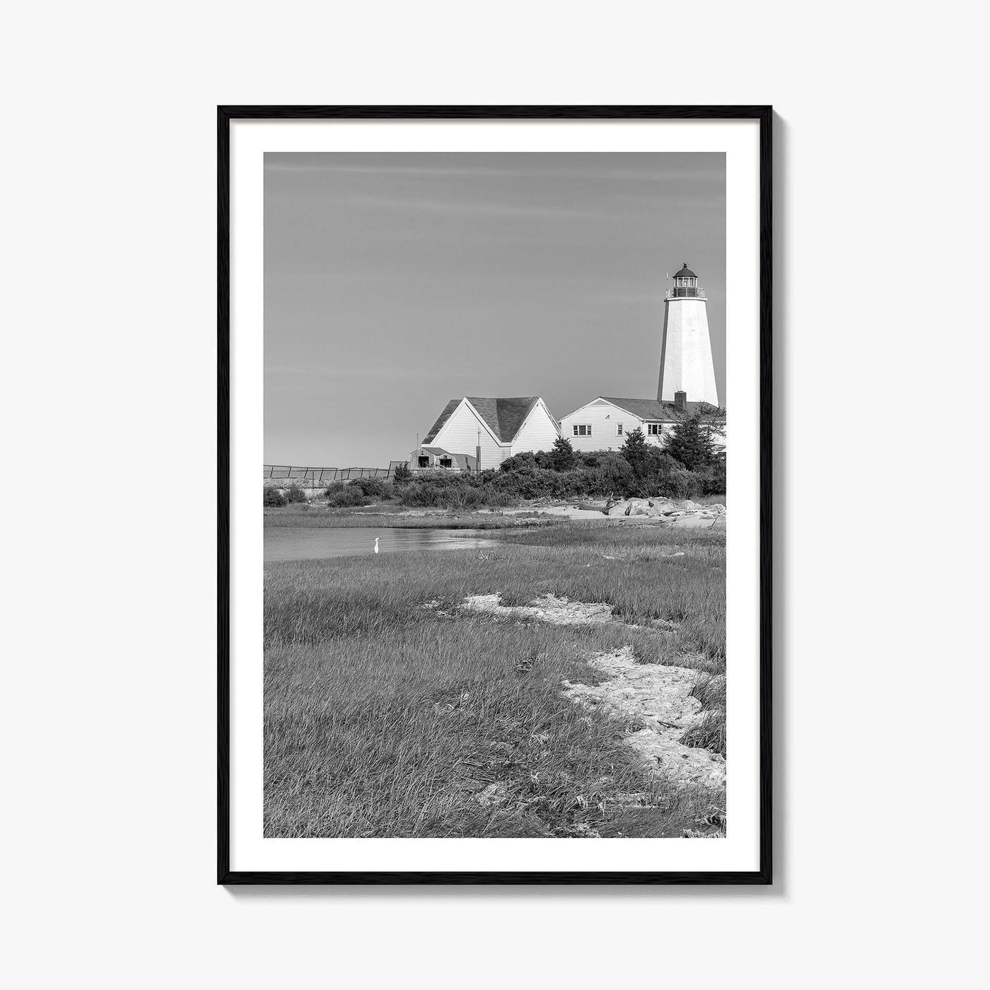 Old Saybrook Black White Fine Art Photo Print, Lynde Point Lighthouse, Connecticut USA