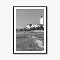 Old Saybrook Black White Fine Art Photo Print, Lynde Point Lighthouse, Connecticut USA
