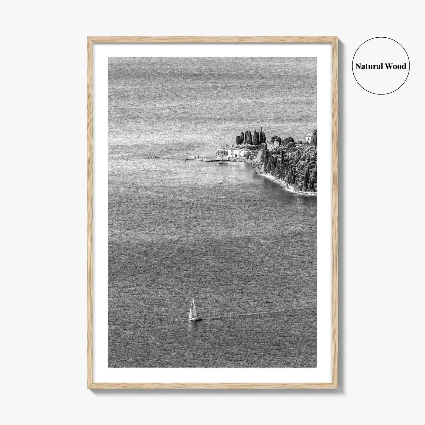 Punta San Vigilio Black and White Fine Art Photo Print, Lake Garda Italy Poster