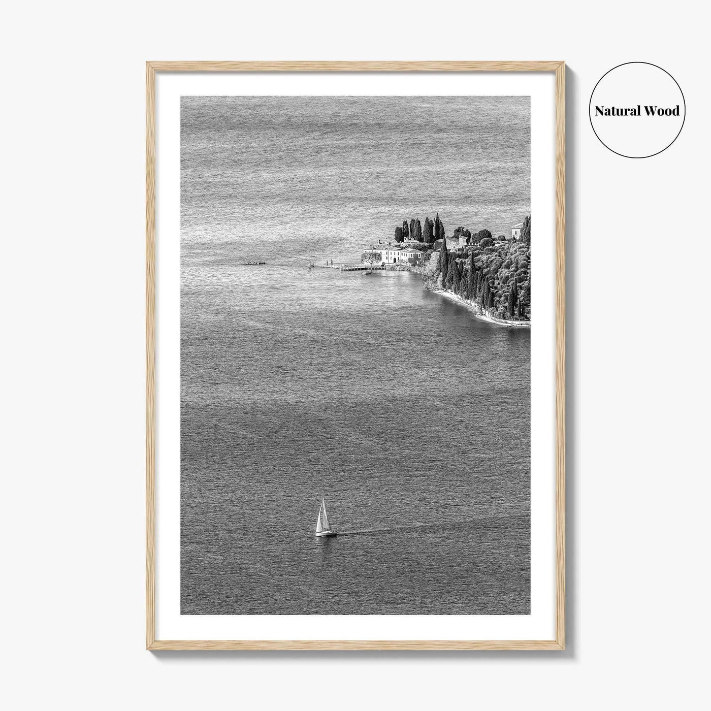 Punta San Vigilio Black and White Fine Art Photo Print, Lake Garda Italy Poster