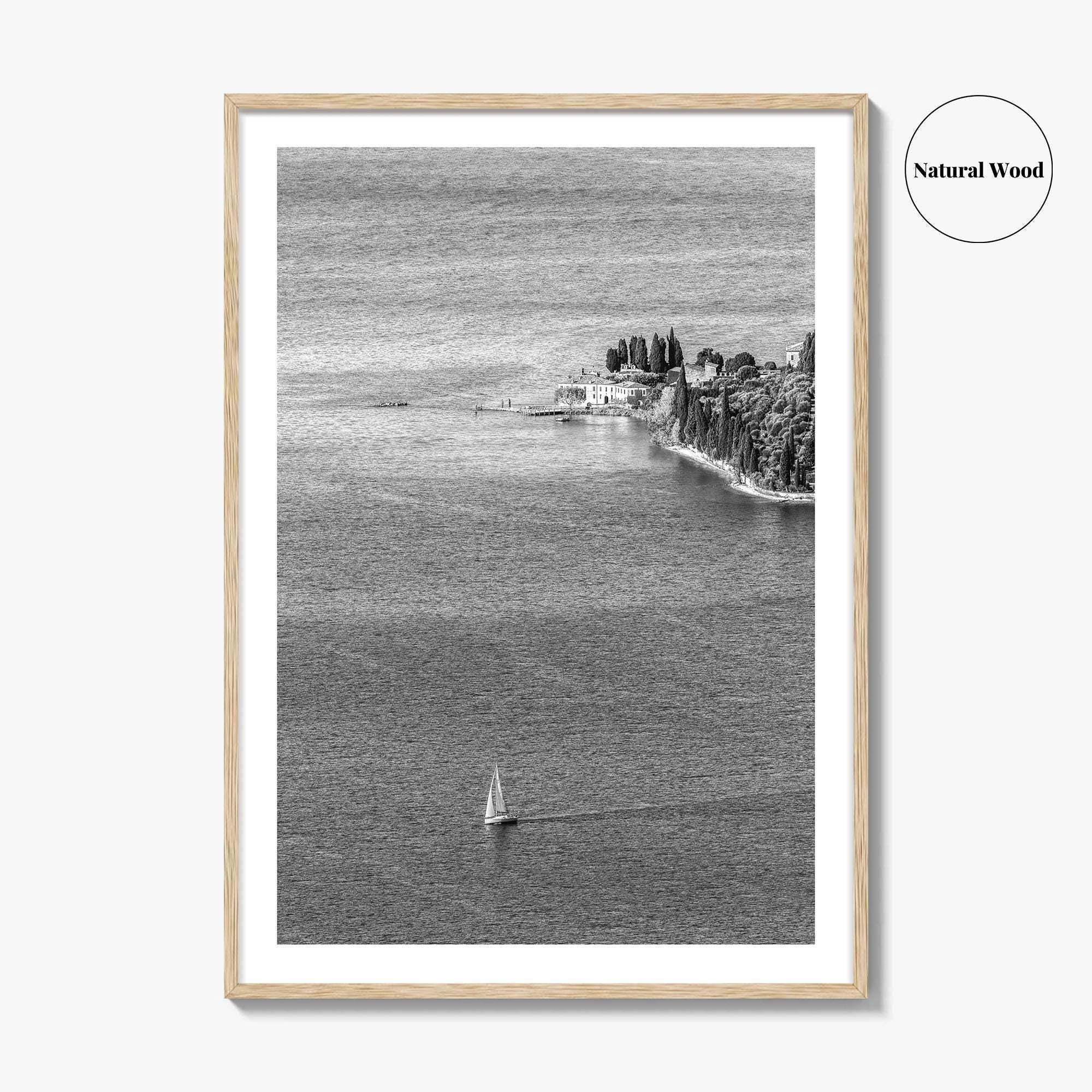 Punta San Vigilio Black and White Fine Art Photo Print, Lake Garda Italy Poster