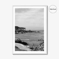 Pacific Grove Black and White Fine Art Photo Print, Monterey Coastline, California Poster