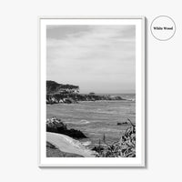 Pacific Grove Black and White Fine Art Photo Print, Monterey Coastline, California Poster