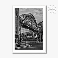Newcastle Upon Tyne Black and White Fine Art Photo Print, Tyne Bridge England Poster