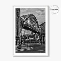 Newcastle Upon Tyne Black and White Fine Art Photo Print, Tyne Bridge England Poster