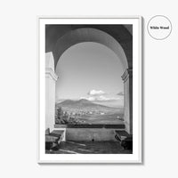 Naples Black and White Fine Art Photo Print, Mount Vesuvius, Italy Photo Poster