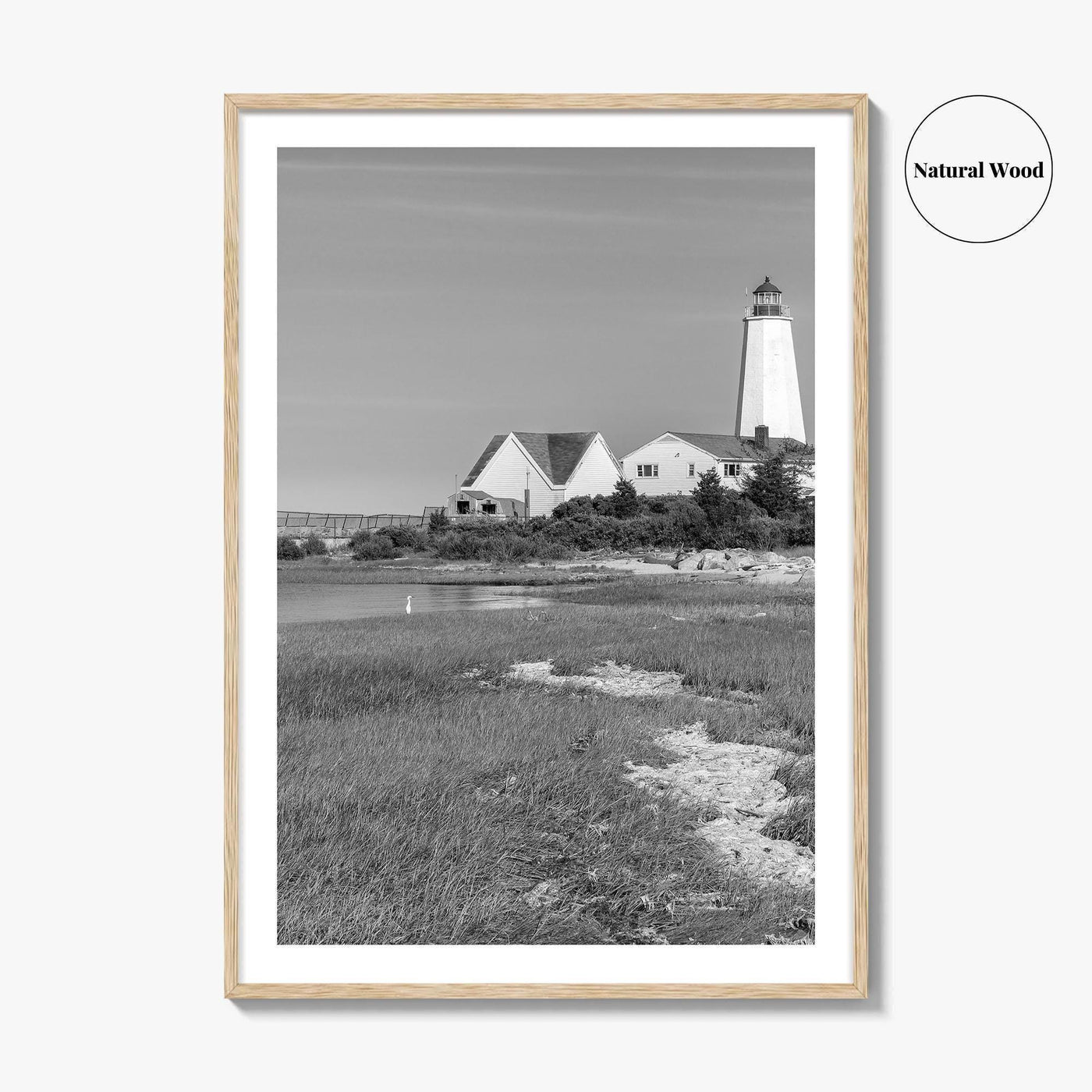 Old Saybrook Black White Fine Art Photo Print, Lynde Point Lighthouse, Connecticut USA