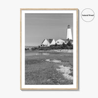 Old Saybrook Black White Fine Art Photo Print, Lynde Point Lighthouse, Connecticut USA