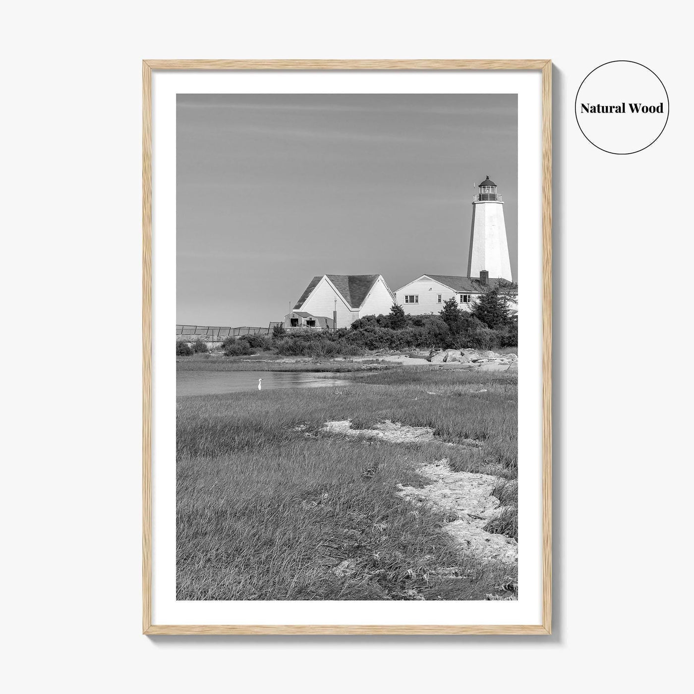 Old Saybrook Black White Fine Art Photo Print, Lynde Point Lighthouse, Connecticut USA