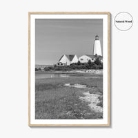 Old Saybrook Black White Fine Art Photo Print, Lynde Point Lighthouse, Connecticut USA