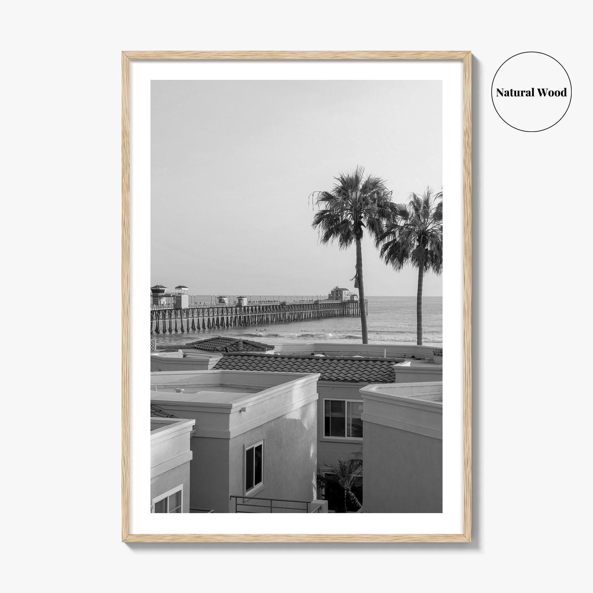 Oceanside Black and White Fine Art Photo Print, San Diego Pier Poster, California Poster