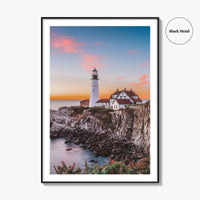 Portland Head Light Fine Art Photo Print, Cape Elizabeth, Maine Lighthouse Poster, USA