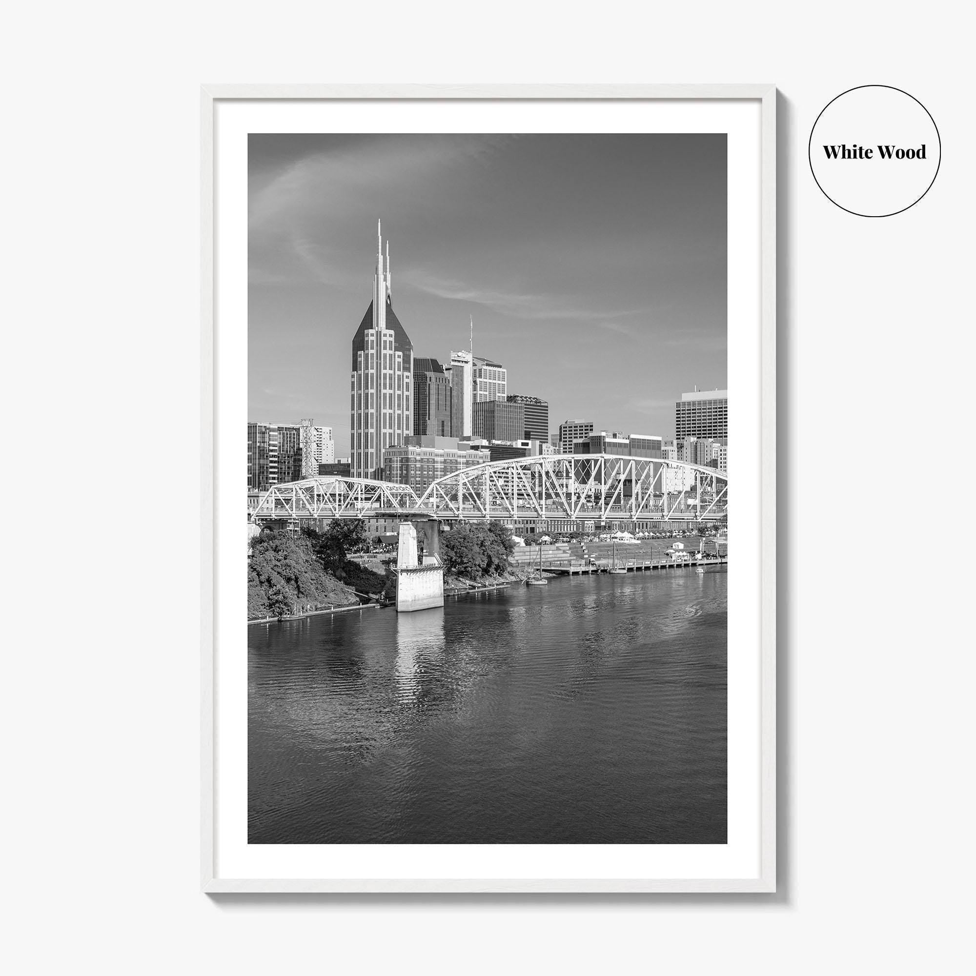 Nashville Skyline Black and White Fine Art Photo Print, Tennessee Poster